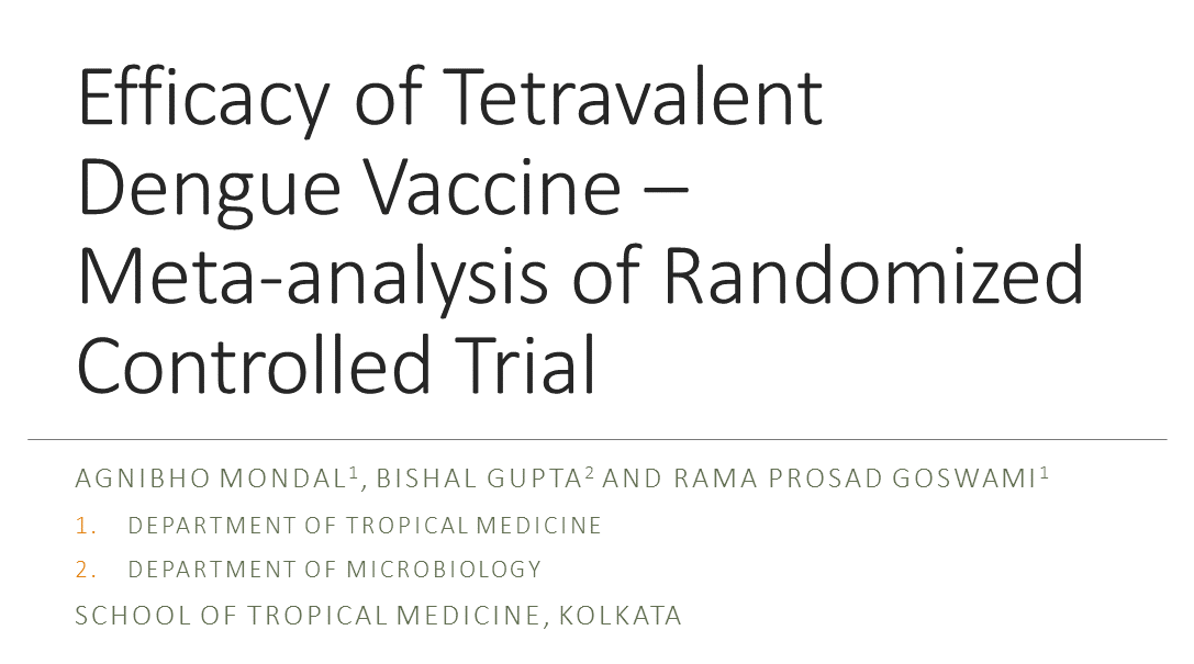 Efficacy of tetravalent dengue vaccine